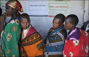Maasai women voting in western Kenya in 2008. (Pic from BBC News)