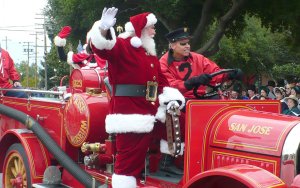 Santa and fire engine
